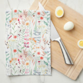 Muster des Blumengartens Geschirrtuch (Viertel Falte)