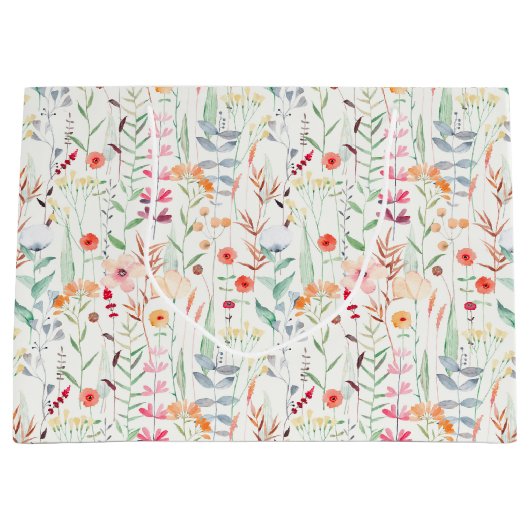 Muster des Blumengartens Große Geschenktüte (Vorderseite)