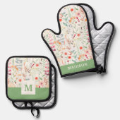 Muster des Blumengartens Ofenhandschuh & Topflappen-Set (Vorderseite/Rückseite)
