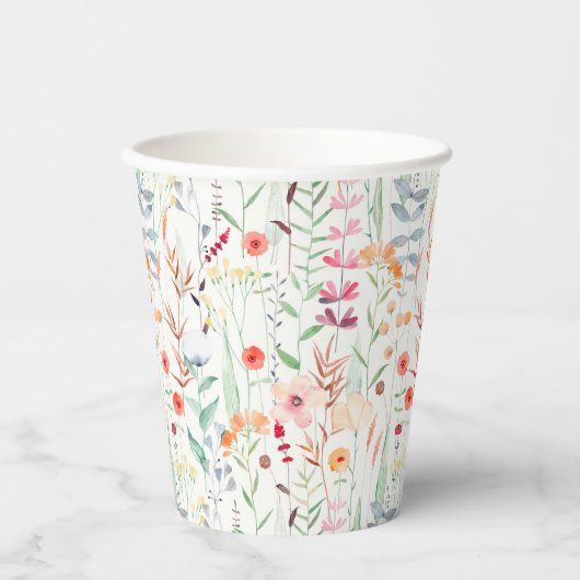 Muster des Blumengartens Pappbecher (Vorderseite)