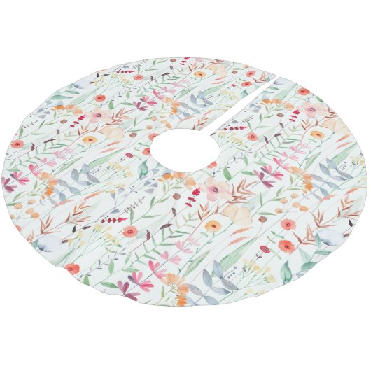 Muster des Blumengartens Polyester Weihnachtsbaumdecke (Schrägansicht)