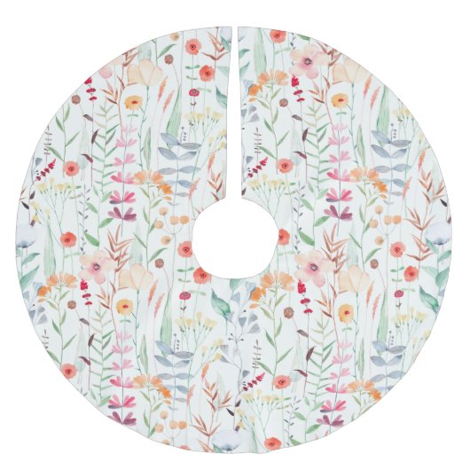 Muster des Blumengartens Polyester Weihnachtsbaumdecke (Vorderseite)