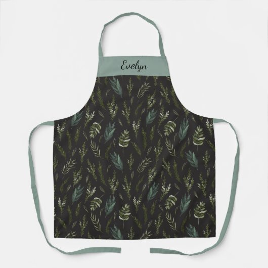 Muster des Blumenmusters für botanisch grüne Blätt Schürze (Vorderseite)
