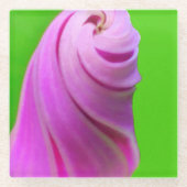 Muster des Blumenwirbels Glasuntersetzer (Vorderseite)