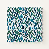 Muster des botanischen Blauen Blätter Notizblock (Rückseite)