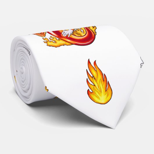 Muster des Chilis für den weißen Flammenstoß Krawatte (Gerollt)