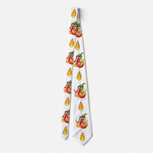 Muster des Chilis für den weißen Flammenstoß Krawatte (Rückseite)