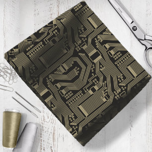 Muster des Circuit Motherboards Gold ID245 Stoff