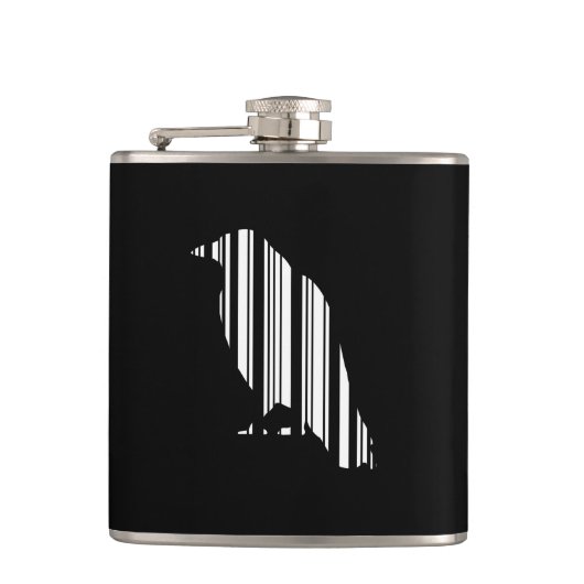Muster des Crow-Bar-Code-Vogelmusters Flachmann (Vorderseite)