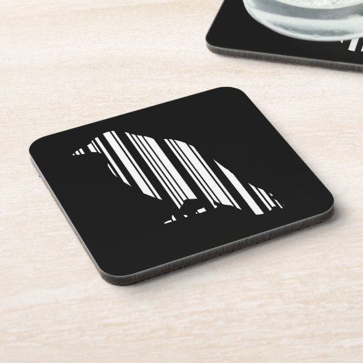 Muster des Crow-Bar-Code-Vogelmusters Untersetzer (Linke Seite)
