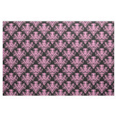 Muster des Damast-02 - Rosa auf Schwarzem Stoff (Fat Quarter (45,7 x 55,9 cm))