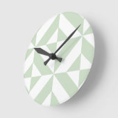 Muster des Deko-Cube-Musters "Sage Green Geometric Runde Wanduhr (Winkel)