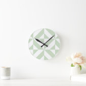 Muster des Deko-Cube-Musters "Sage Green Geometric Runde Wanduhr (Zuhause)