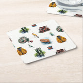 Muster des Fanggeräts für männliche Wasserfarben Rechteckiger Pappuntersetzer (angewinkelt)