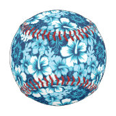 Muster des floralen Surf-Hibiskus Baseball (Vorderseite)