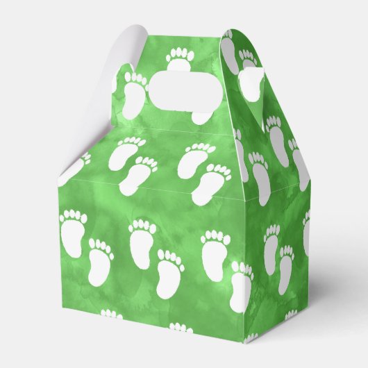 Muster des Footprint der grünen Wasserfarbe Geschenkschachtel (Rückseite)