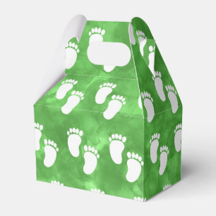 Muster des Footprint der grünen Wasserfarbe Geschenkschachtel