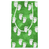 Muster des Footprint der grünen Wasserfarbe Kleine Geschenktüte (Vorderseite)