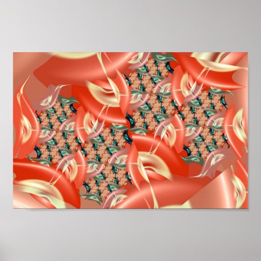 Muster des Fraktals Peach Poster (Vorne)