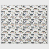 Muster des französischen Dorfhauses Geschenkpapier (Flach)