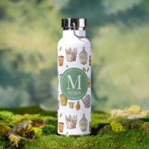 Muster des Gartenwerkzeug Monogramm Wasserflasche