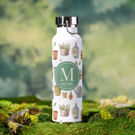 Muster des Gartenwerkzeug Monogramm Wasserflasche Trinkflasche