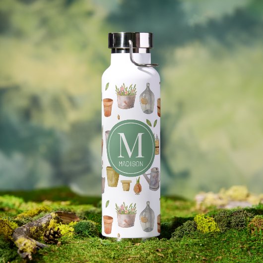 Muster des Gartenwerkzeug Monogramm Wasserflasche Trinkflasche (Außenbereich)
