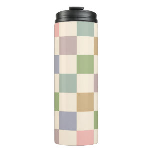 Muster des gekreuzten geometrischen Retro-Schachbr Thermosbecher