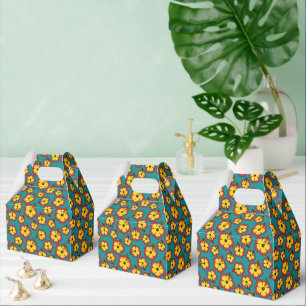 Muster des gelben roten Hibiskus für tropische Blu Geschenkschachtel