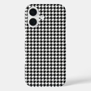Muster des geometrischen Hahnentrittmusters Schwar iPhone 16 Hülle
