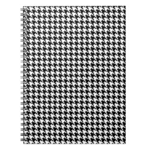 Muster des geometrischen Hahnentrittmusters Schwar Notizblock