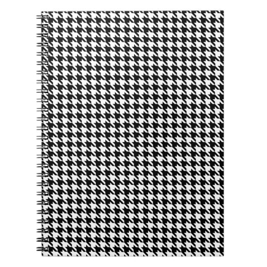 Muster des geometrischen Hahnentrittmusters Schwar Notizblock (Vorderseite)