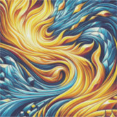Muster des geometrischen Musters des gelben Feuers Aufkleber (Vorderseite)