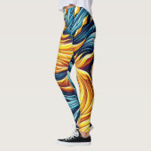 Muster des geometrischen Musters des gelben Feuers Leggings (Links)