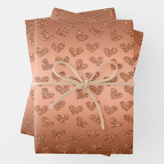 Muster des Glitzer für Kupferherde Geschenkpapier Set (Beispiel)