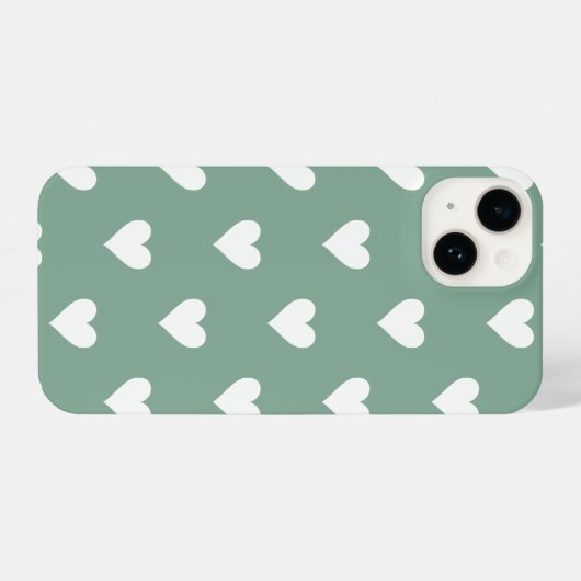 Muster des grünen Herzens iPhone Hülle (Rückseite (Horizontal))