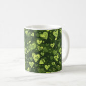 Muster des grünen Herzens Kaffeetasse (VorderseiteRechts)