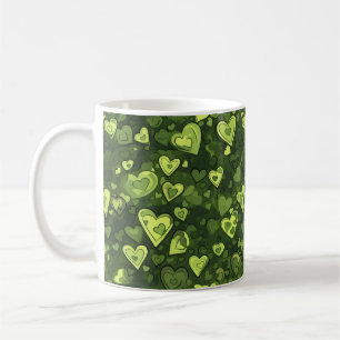 Muster des grünen Herzens Kaffeetasse