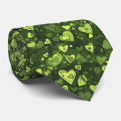 Muster des grünen Herzens Krawatte (Gerollt)
