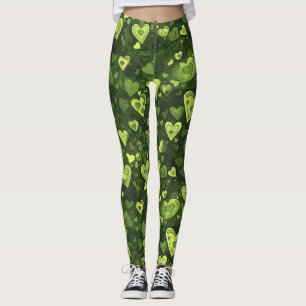 Muster des grünen Herzens Leggings