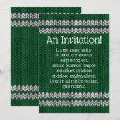 Muster des grünen Stricks Save The Date (Vorne/Hinten)