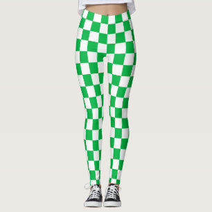 Muster des grünen, weißen, karierten Karos Leggings