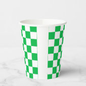 Muster des grünen, weißen, karierten Karos Pappbecher (Links)