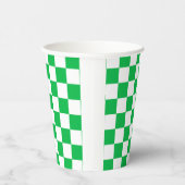 Muster des grünen, weißen, karierten Karos Pappbecher (Rechts)