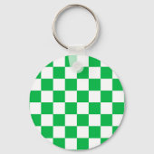 Muster des grünen, weißen, karierten Karos Schlüsselanhänger (Rückseite)