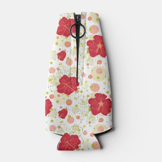 Muster des handgezeichneten Hibiskus Flaschenkühler (Rückseite)