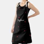 Muster des Herzens - Schwarzer Name Vorlage Niedli Schürze (InSitu)