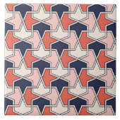 Muster des islamischen roten, weißen, geometrische fliese (Vorderseite)