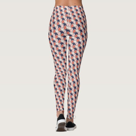 Muster des islamischen roten, weißen, geometrische leggings (Rückseite)