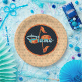 Muster des Klavierzeichens Pappteller (Party)